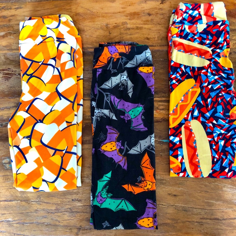 Set of 3 Kids Lg/XL Lularoe Halloween Leggings